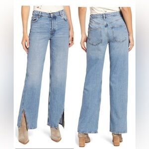 NWT FREE PEOPLE SLIT HEM JEANS SIZE 25 CUTE!!!
